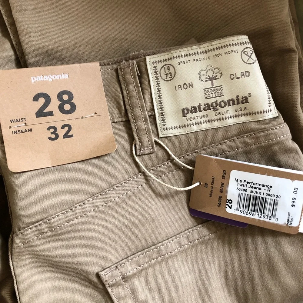 Patagonia Mens Performance Twill Jeans | Mojave Khaki | New w/ Tags - Picture 5 of 11